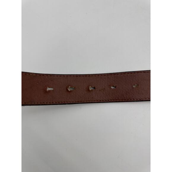 Navasota 1995 cow hair belt with‎ silver buckle sz M/28”